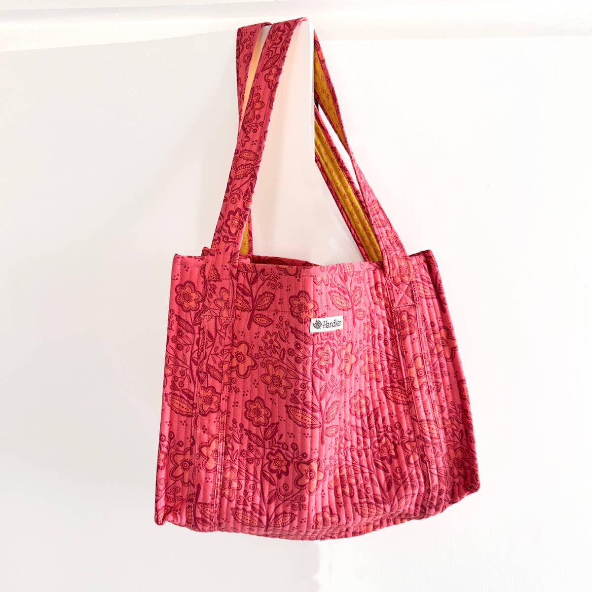Lacey Quilted Tote – Pink Floral