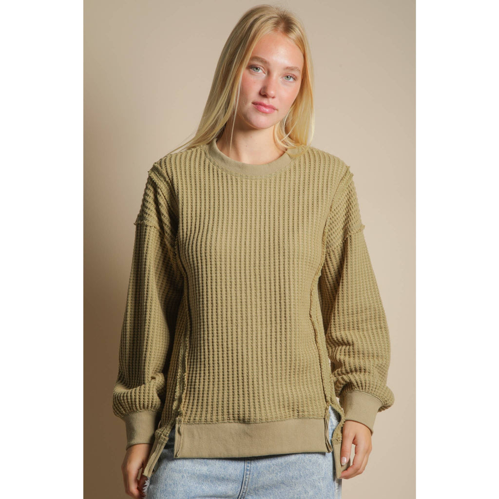 Oversized Waffle Knit Top