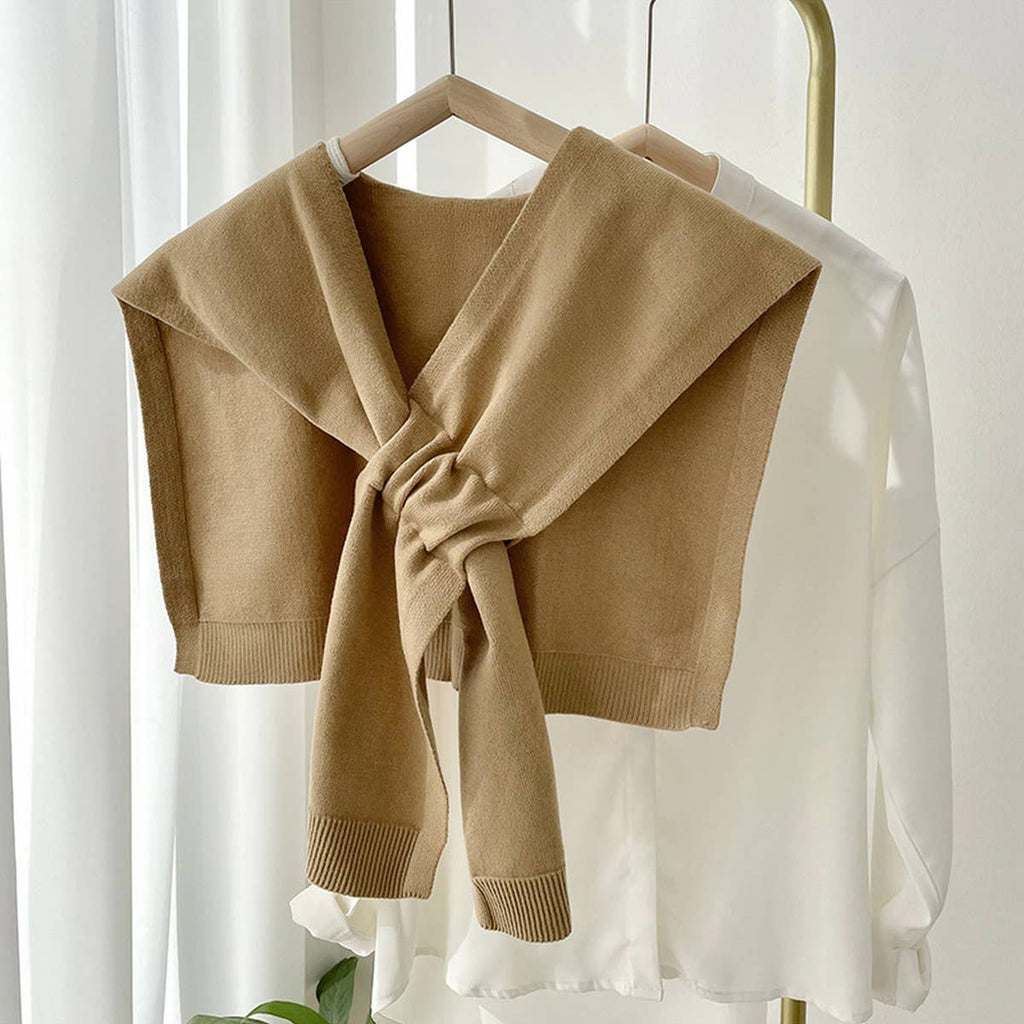 Luxe Solid Knitted Knotted Shawl Wrap