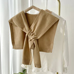 Luxe Solid Knitted Knotted Shawl Wrap