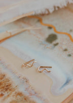 Tiny Wave Ear Climbers | 14kt Gold Fill + Sterling Silver