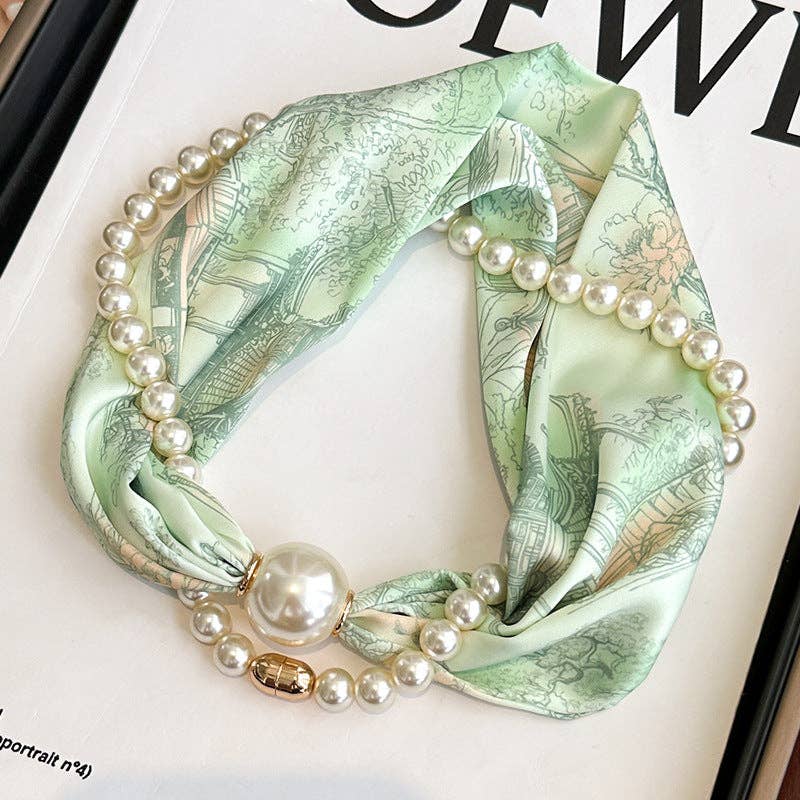 Magnetic Pearl Necklace Scarf