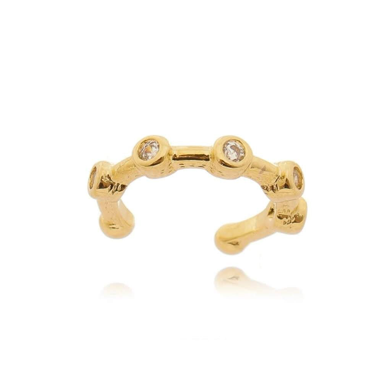 18k Gold Filled Bezel CZ Ear Cuff - Hypoallergenic
