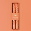 Rust Twist Taper Candles - Set of 2