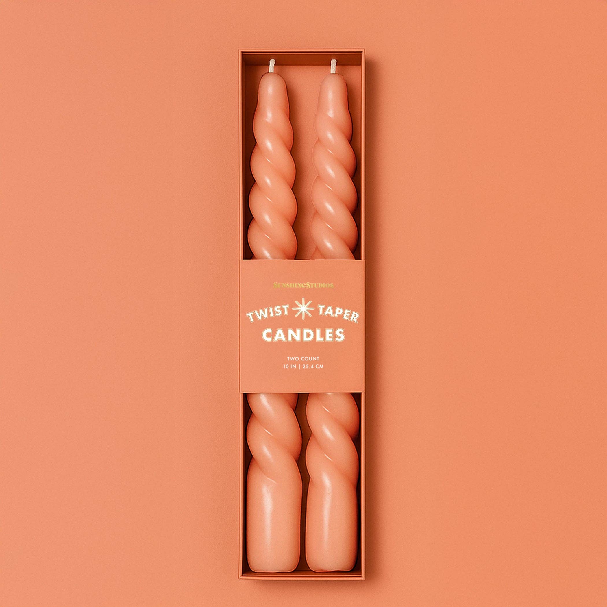 Rust Twist Taper Candles - Set of 2